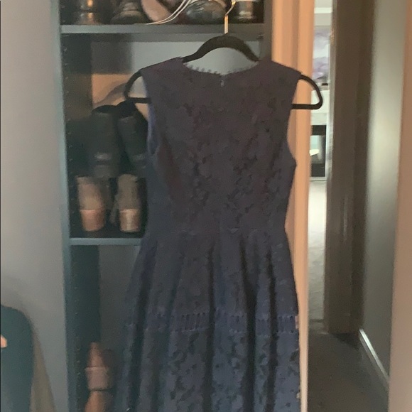 Navy mid length dress Nicholas - Picture 3 of 3